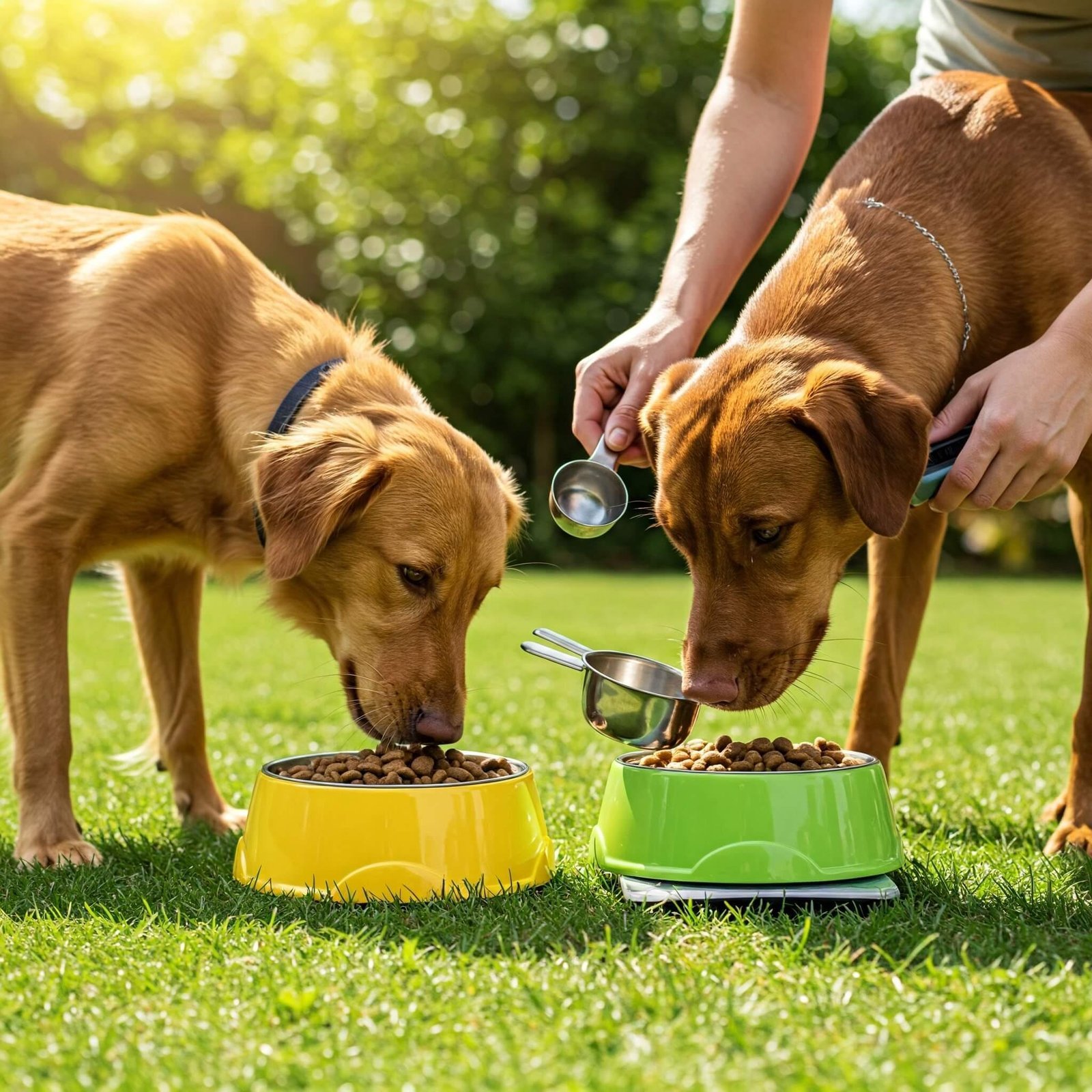 Feeding Puppies vs. Adults: A Must-Know Guide for Pet Owners A puppy and adult dog eating from age-appropriate bowls