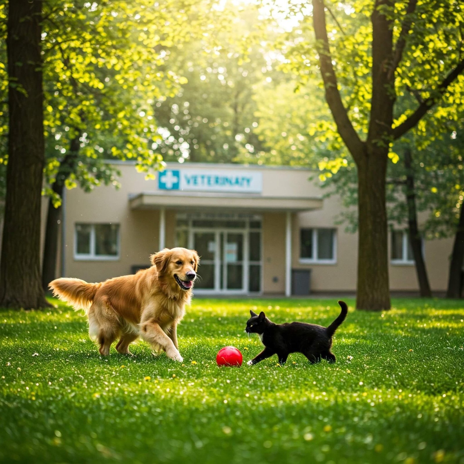 Deadly Pet Diseases: Top 7 and How to Prevent Them Happy dog and cat playing near vet